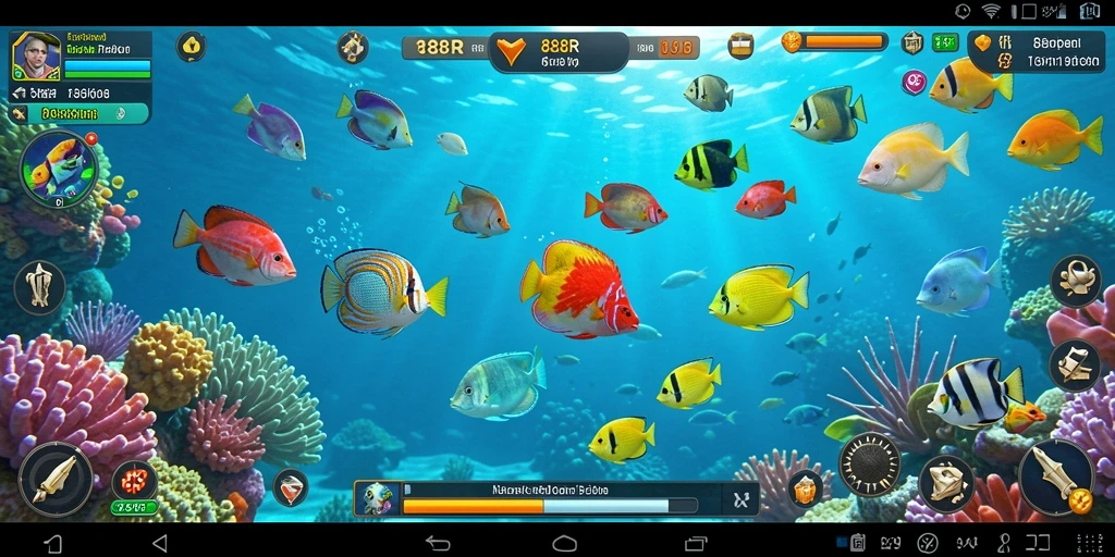 Screenshot utama 888R menampilkan aksi menembak ikan yang seru.
