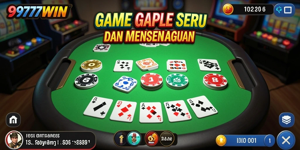 Screenshot gameplay Gaple di 9777WIN yang menampilkan serunya permainan.