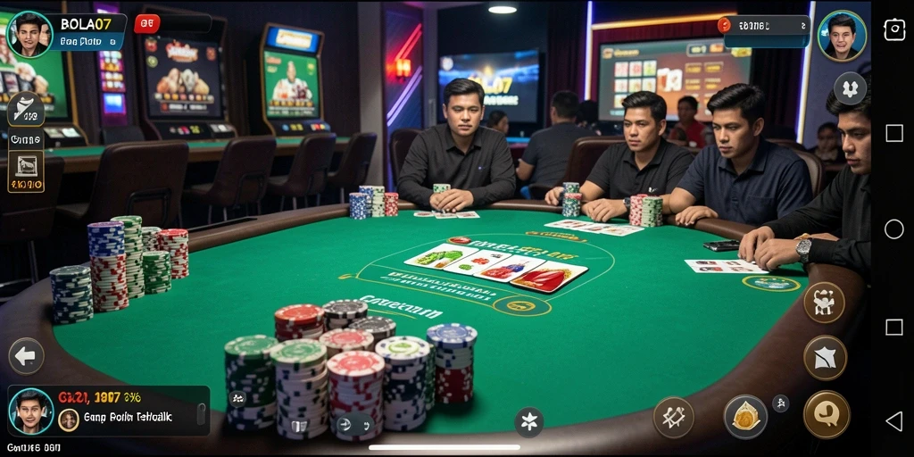 Screenshot permainan BOLA07 menampilkan momen seru dalam bermain Poker.