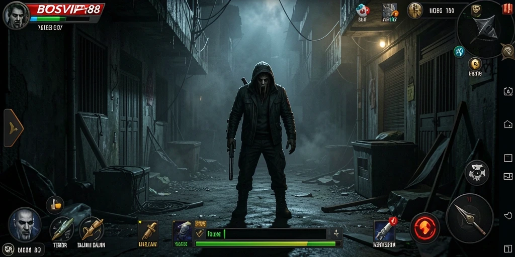 Tampilan gameplay yang intens dan menyeramkan dari BOSVIP88.