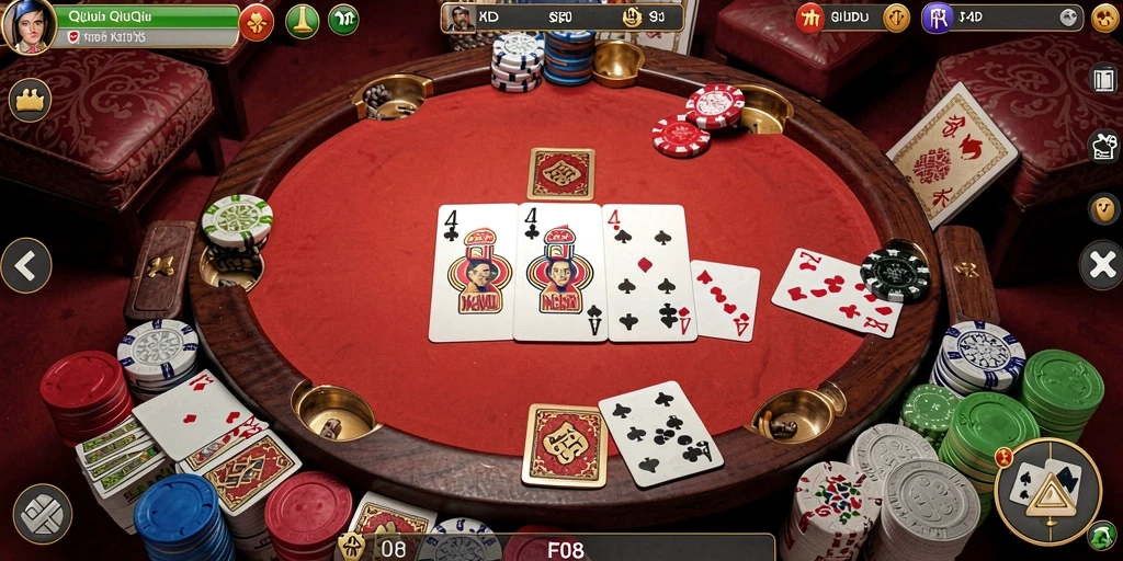 Tampilan menarik dari gameplay QiuQiu F08 yang mendebarkan.
