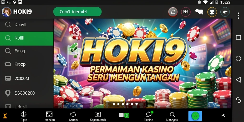 Screenshot gameplay HOKI9 yang menunjukkan suasana kasino yang mendebarkan.