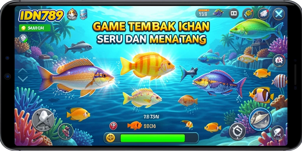 Tampilan gameplay <strong>IDN789</strong> dengan aksi tembak ikan yang seru.