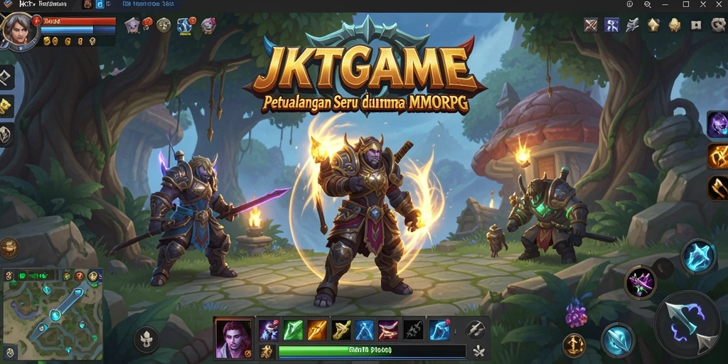 Tangkapan layar dari gameplay JKTGAME menunjukkan pertempuran epik di dunia MMORPG.