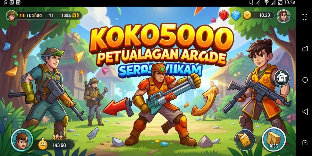 Tangkapan layar KOKO5000 menunjukkan aksi seru dalam gameplay arcade.