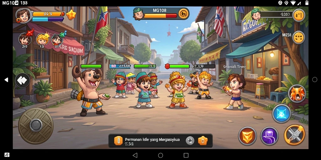 Screenshot gameplay MG108 yang menampilkan momen santai dan seru.