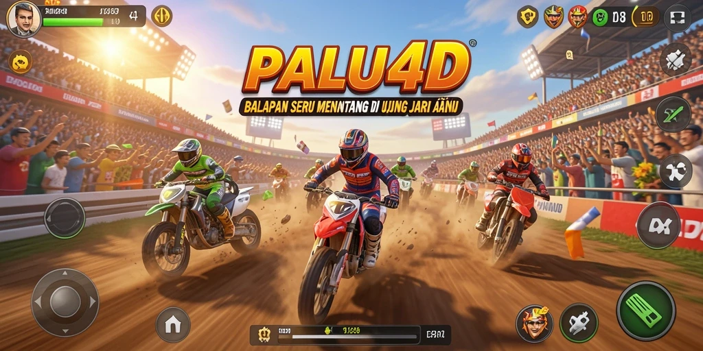 Tampilan gameplay PALU4D menampilkan balapan seru penuh aksi.