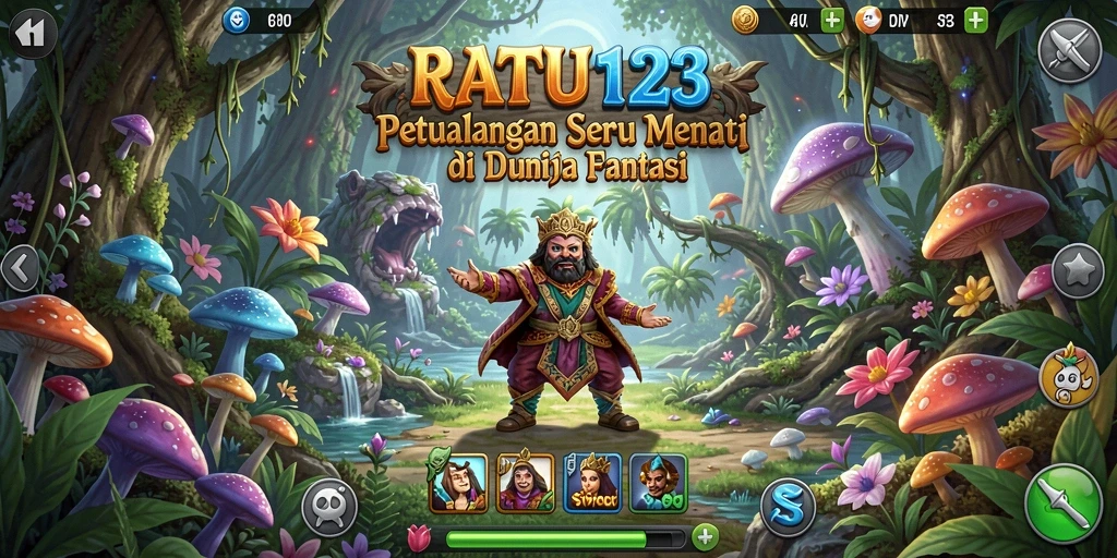 Tangkapan layar utama RATU123 menampilkan aksi petualangan seru di dunia fantastis.