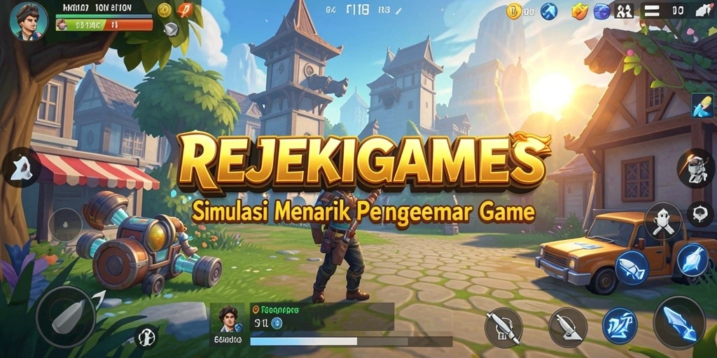 Tampilan gameplay menarik dari REJEKIGAMES dengan berbagai interaksi sosial.