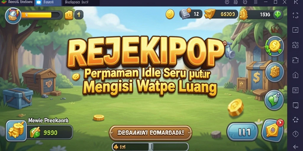 Tampilan gameplay REJEKIPOP yang menarik dengan karakter lucu.