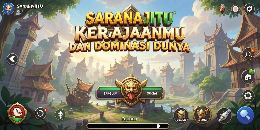 Tampilan gameplay mendebarkan dalam SARANAJITU dengan elemen strategi yang kaya.